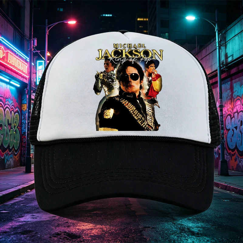 Michael Jackson Sommer-Baseballkappe für Herren Anime Cartoon Hip-Hop Sonnenschutz-Kappen Männliche MJ King of Pop Mode Sonnenschutz-Hüte Geschenke