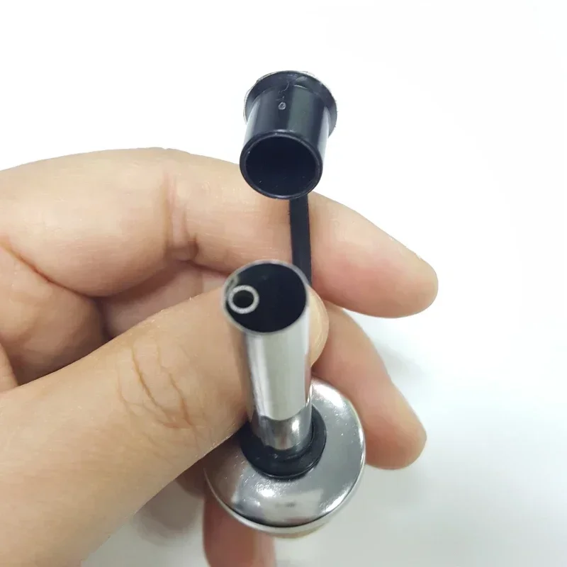 1pcs HOT Wooden Bottle Stopper Stainless Steel Wine Oil Pourer Dispenser Wine Bottle Pour Spout Stopper with Lid Barware
