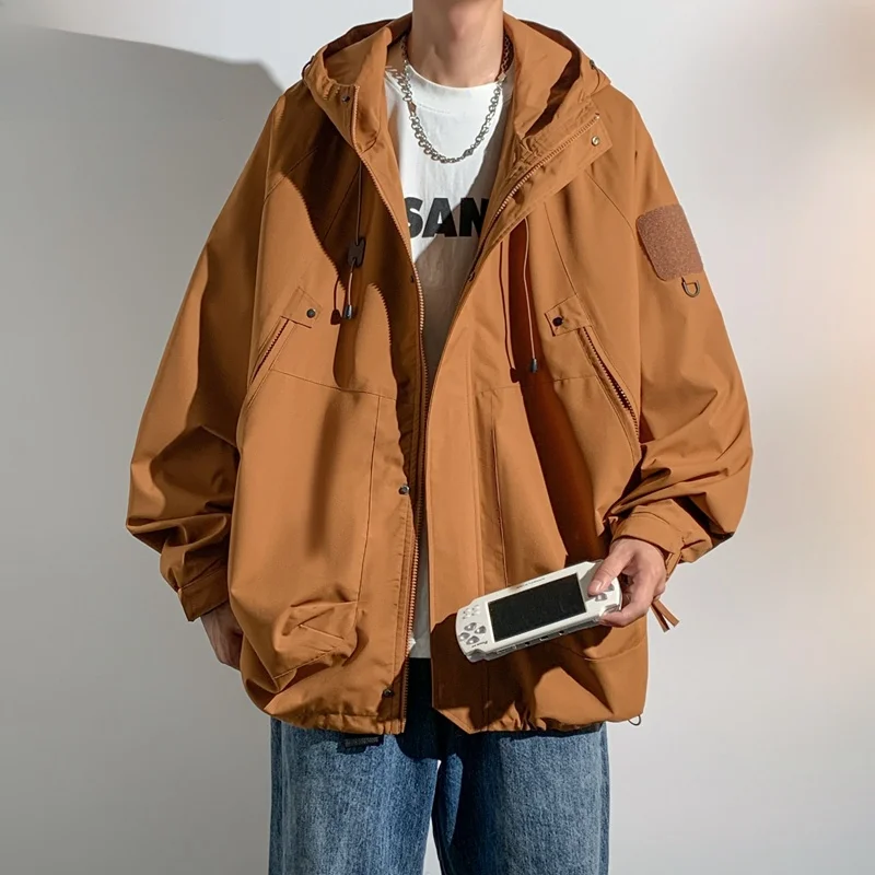 

Wassup Nuraya ex Hooded Jaet Loose Casual Workwear Sle Windproof Polyester Fiber Long Sve Zipper Closure Spring Au...