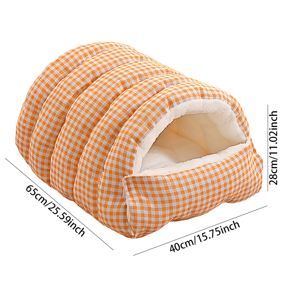 بيت القطط المعزول للشتاء - سرير مغلق مع حصيرة صوف القطب الشمالي القابلة للإزالة وتقنية التسخين الذاتي، سرير مقاوم للماء للكلاب/القطط