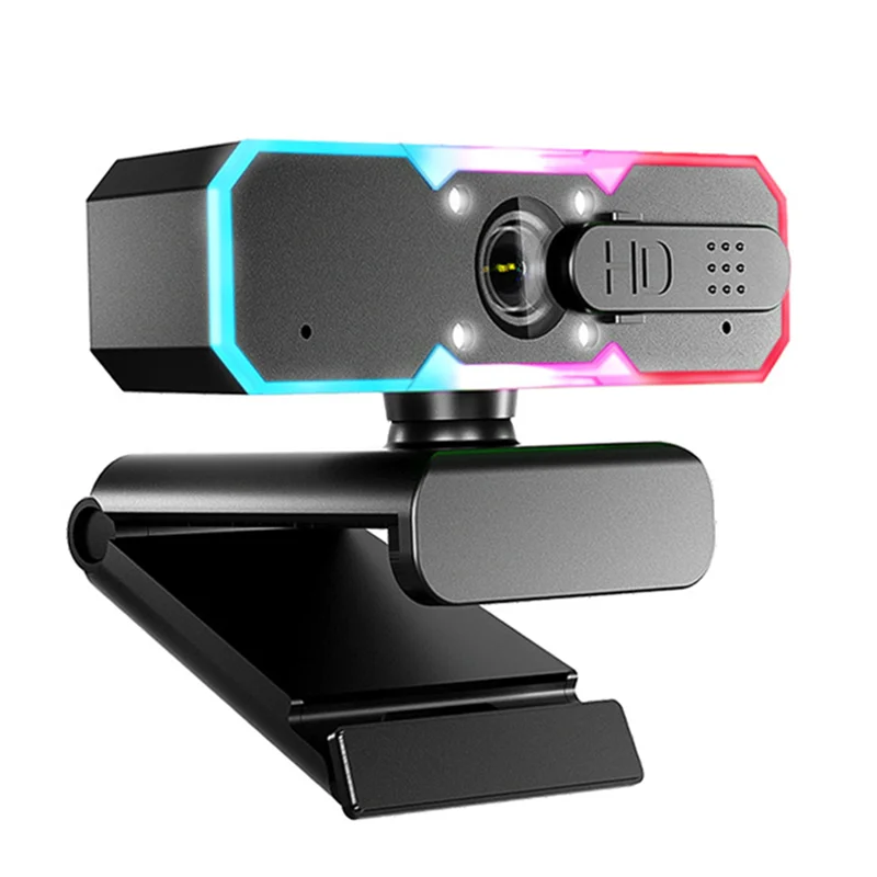 Efficient Fill Light Webcam Microphone Gaming USB Camera 60Fps Computer 1080P