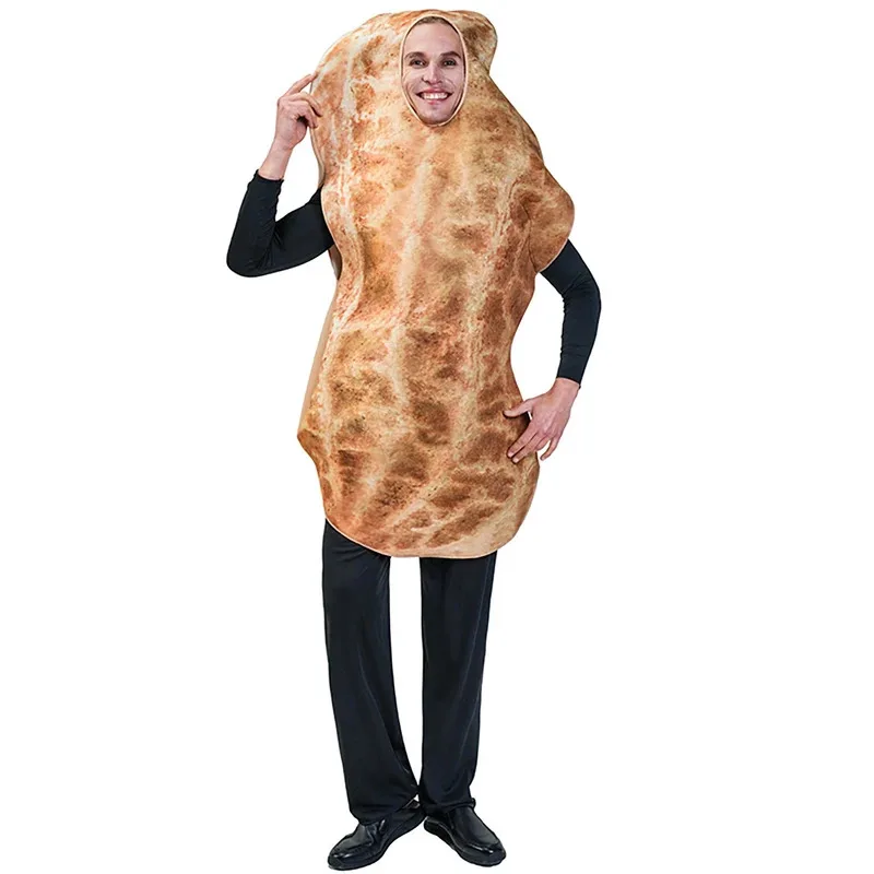 

Костюм арахиса для косплея для женщин, мужчин и детей, костюм на Хэллоуин, забавная одежда, орехи, закуски, арахисовая еда, ролевое пальто, сценическая вечеринка