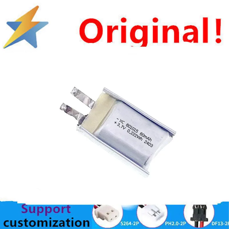 buy more will cheap 3.7V 601015 60mA Polymer Lithium Battery Bluetooth Earphones Sports Bracelet Camping Light