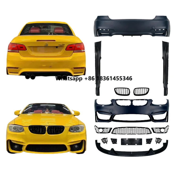 

For 2005-2008 3-Series E92 Upgrade to M4 Grille Side Skirts Rear Bumper Front Bumper Front Lip Simple Installation Body Kit