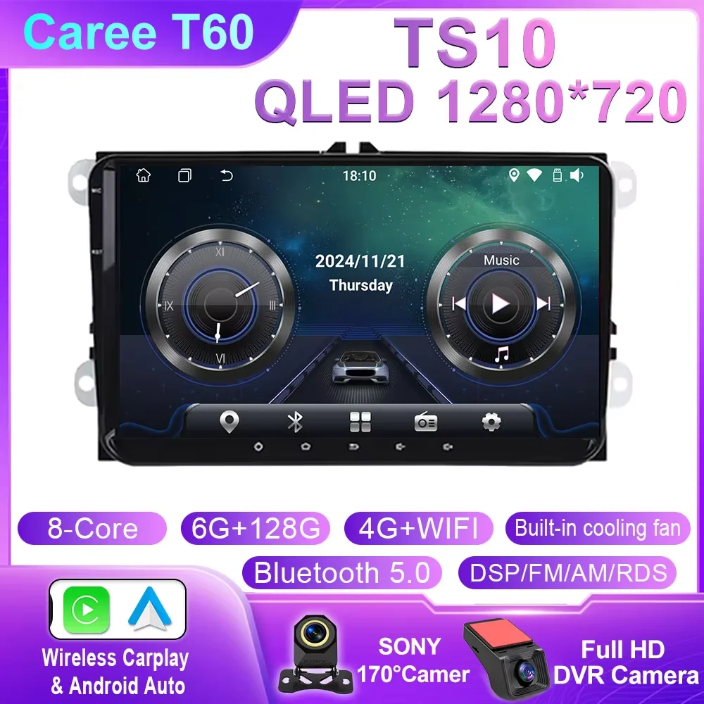 Voor Volkswagen VW Caddy 2011 2012 2013 2014 2015 2016 2017 2018 Android Auto Video Navigatie Auto Radio Multimedia Speler QLED