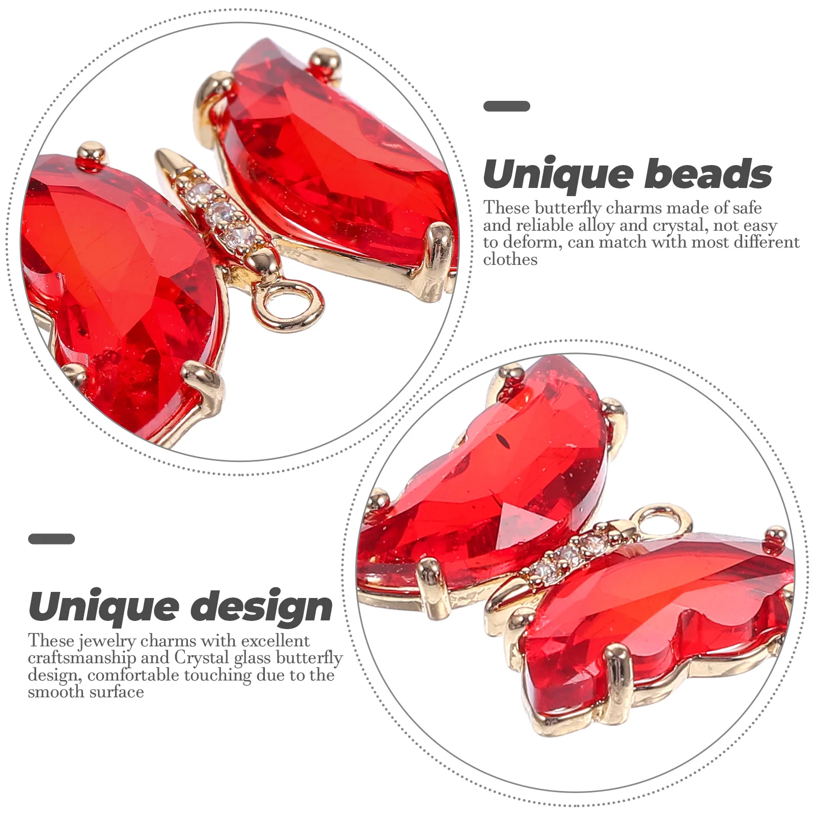 

10 Pcs Butterfly Necklace Crystal Charms Decorate Alloy for Earrings Jewelry Making