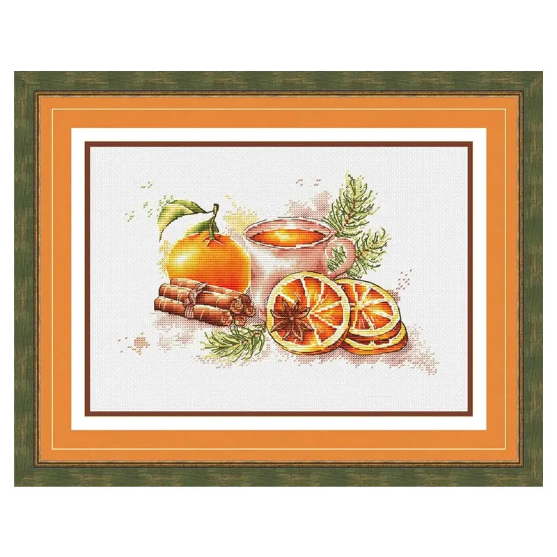 Neues Getränk Fishxx Kreuz stich Kit S361 Restaurant hängen Bild von Sternanis Orange Getränk