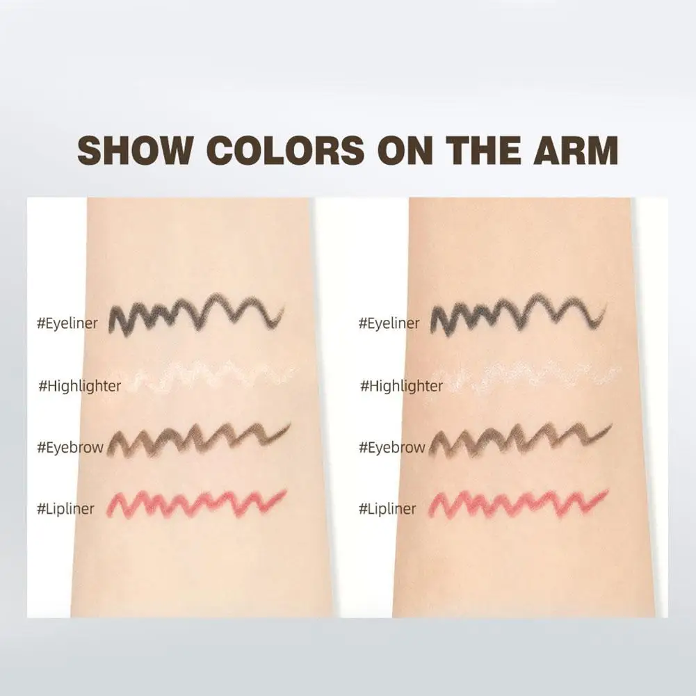 2026 Nuovo Qibest Eyeliner multi opaco 4 in 1, matita per labbra, matita per sopracciglia e evidenziatore in 1 stick duraturo Nuovo design cosmetico