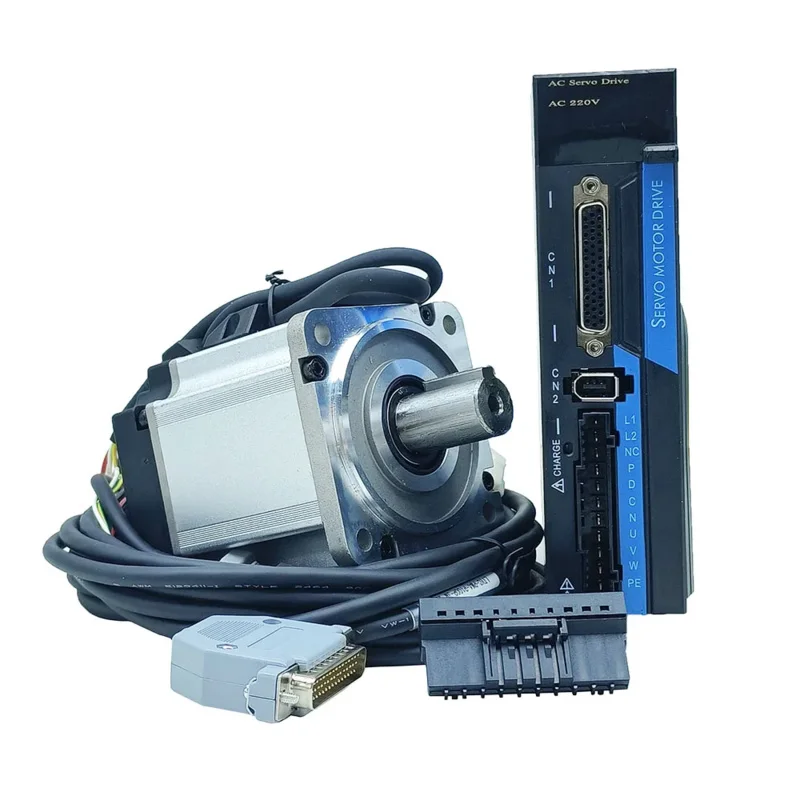 220V 40/80/Servo motor de CA pequeño 2.39N.M. 3000RPM 0.4KW/0.75KW servomotor monofásico accionamiento de CA imán permanente controlador combinado