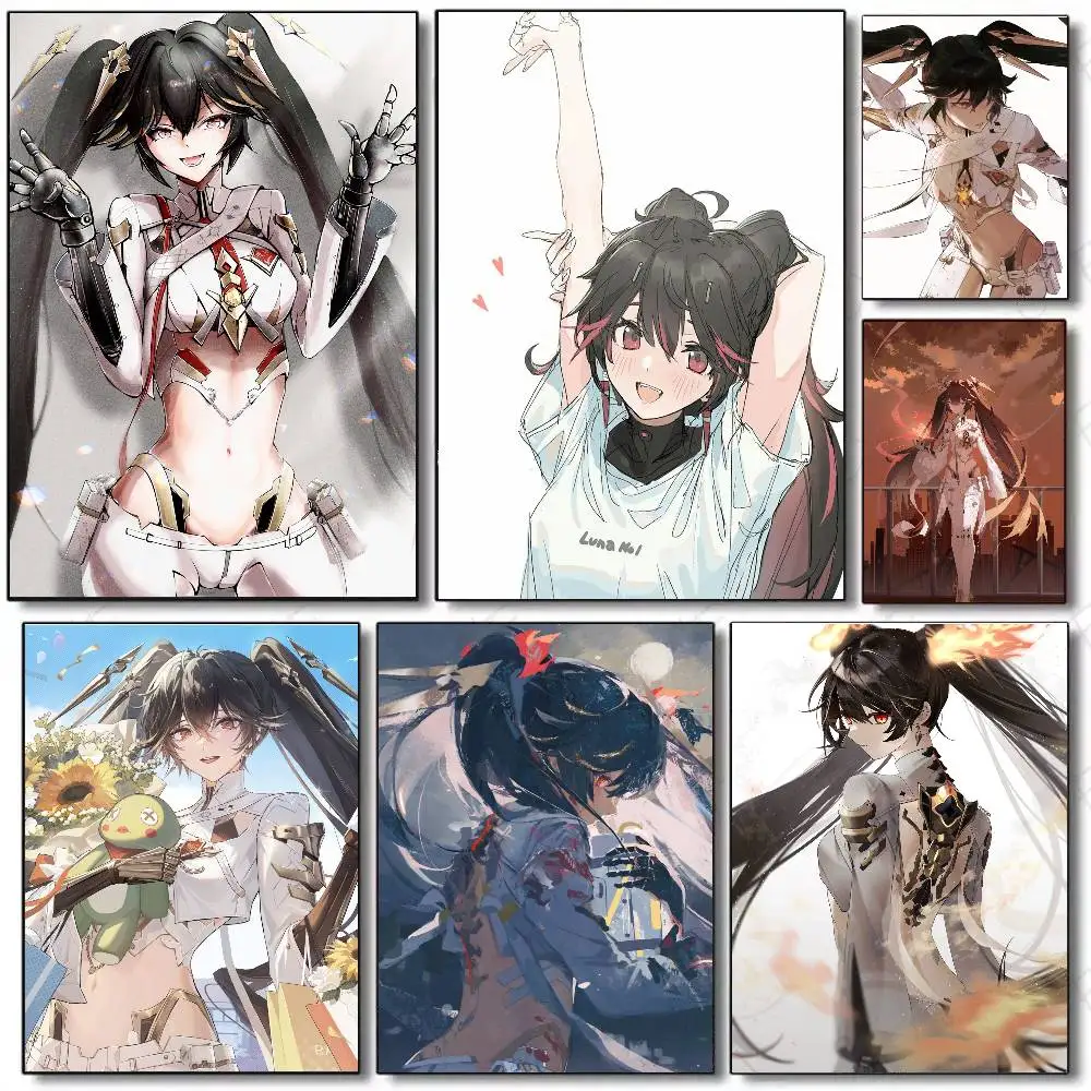 Lucia Pyroath Anime P-Punishing Gray Raven Poster Art Sticky Wall Waterproof Home Living Room Bedroom Bar Aesthetic Decoration