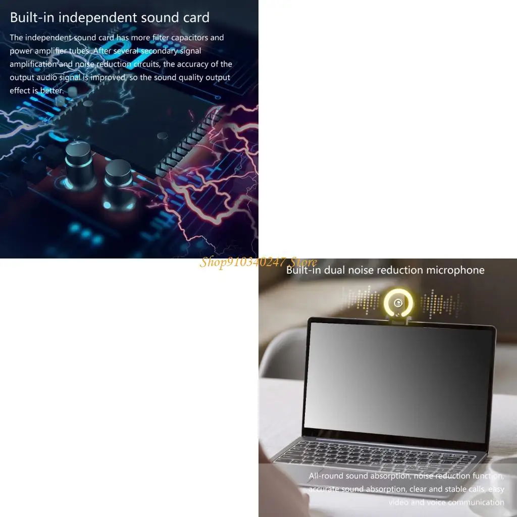 

Q22A UHD 4K Webcam Auto Focuses Rings Light 360 Rotation Design For Online Streaming