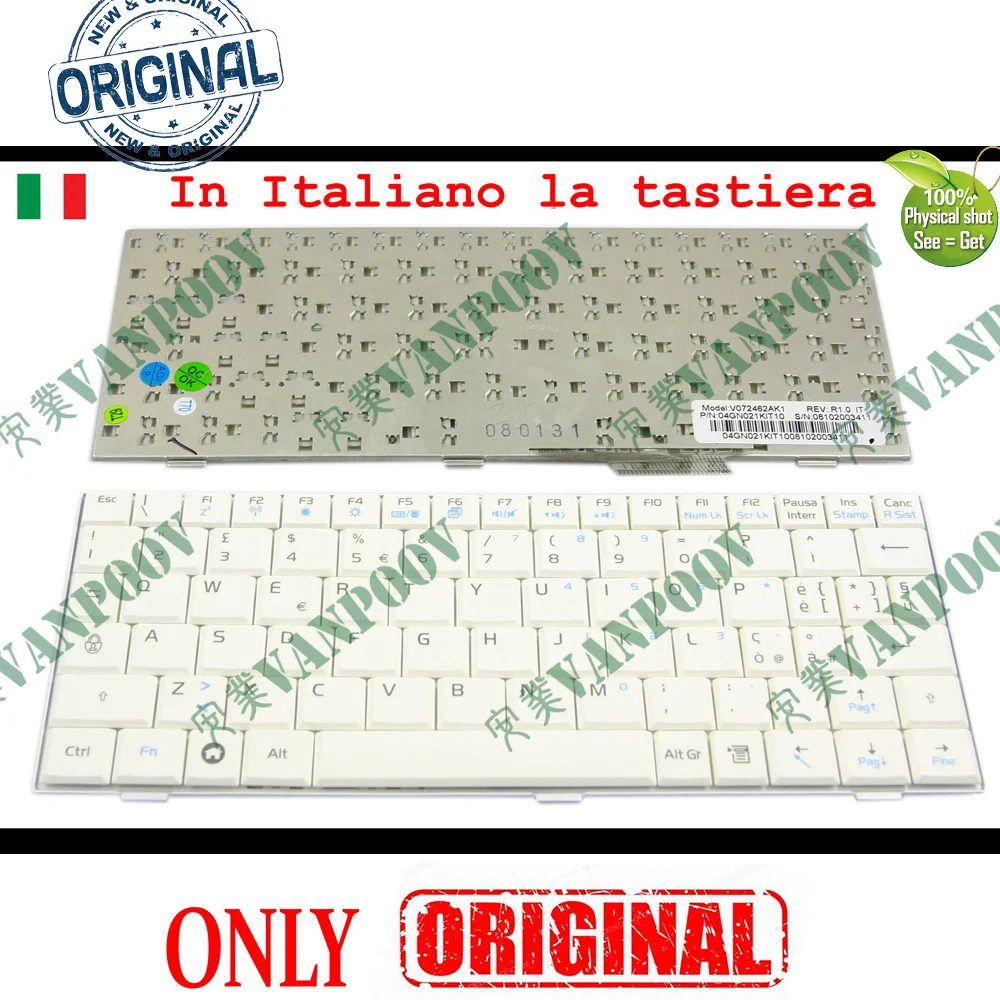 لوحة مفاتيح كمبيوتر محمول إيطالية جديدة لـ ASUS EeePC 700 701 701SD 900 901 900hd 900A 2G 4G 8G أسود أو أبيض إيطالي أصلي #5