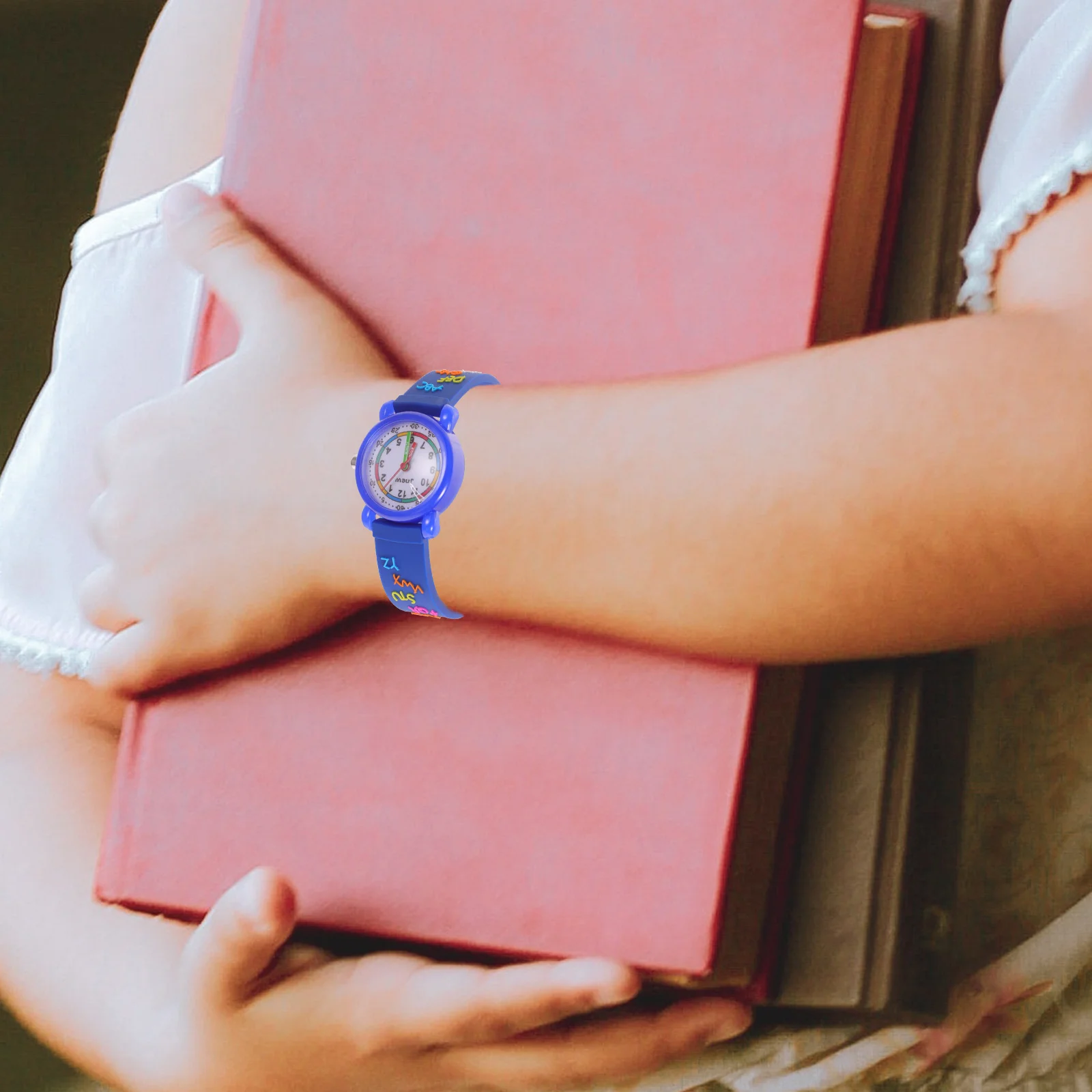 Orologi da cartone animato per bambini Orologio da bambino impermeabile Accessori per l'apprendimento digitale blu per ragazzi e ragazze