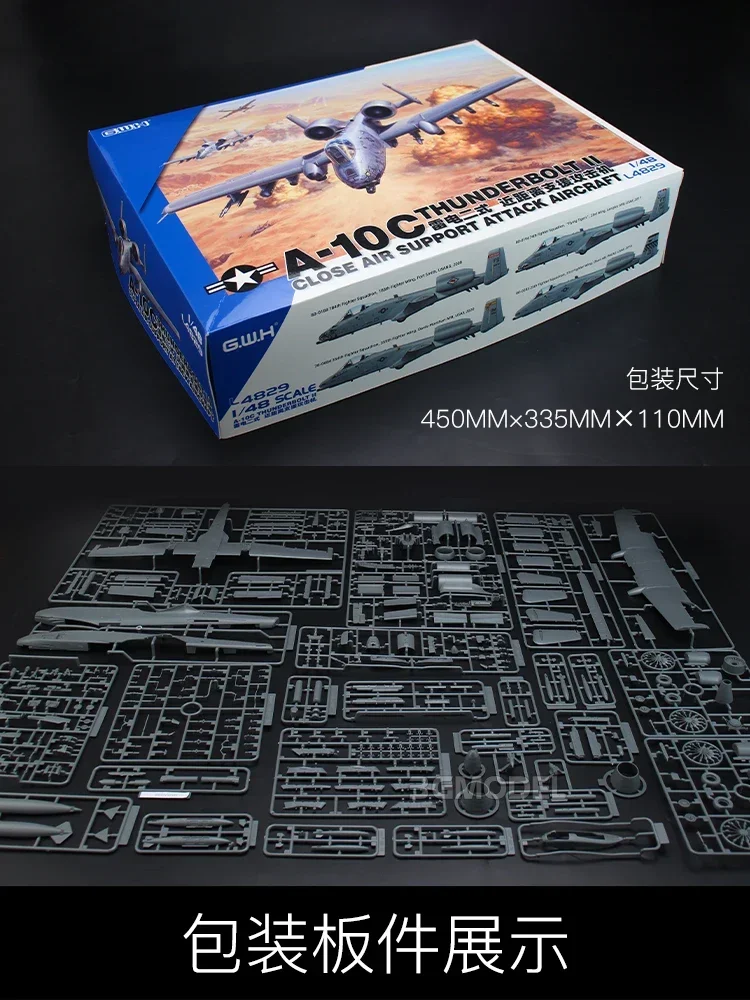 Greatwall hobby Kit de modelo de escala de montaje de plástico L4829 A-10C A-10C Thunderbolt II soporte cerrado avión de ataque 1/48