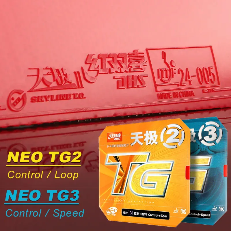 

DHS NEO Skyline TG2 TG3 Table Tennis Rubber Original Offensive Ping Pong Rubber for Quick Loop & Changeful Spin