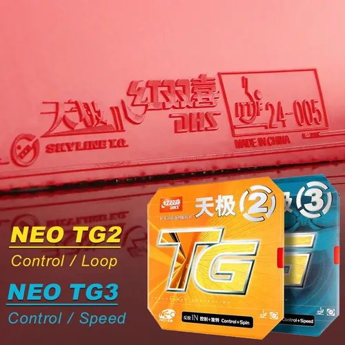 DHS NEO Skyline TG2 TG3 Goma de tenis de mesa, goma de Ping Pong Original para bucle rápido y giro cambiante