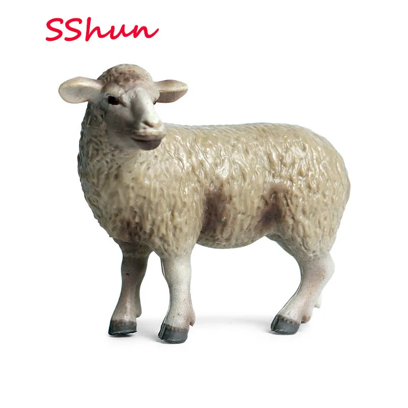 8*4*6.5CM Children's Simulation Solid Model Wild Animal World Toy Hand-made Decoration Merino Sheep Ranch Sheep Poultry