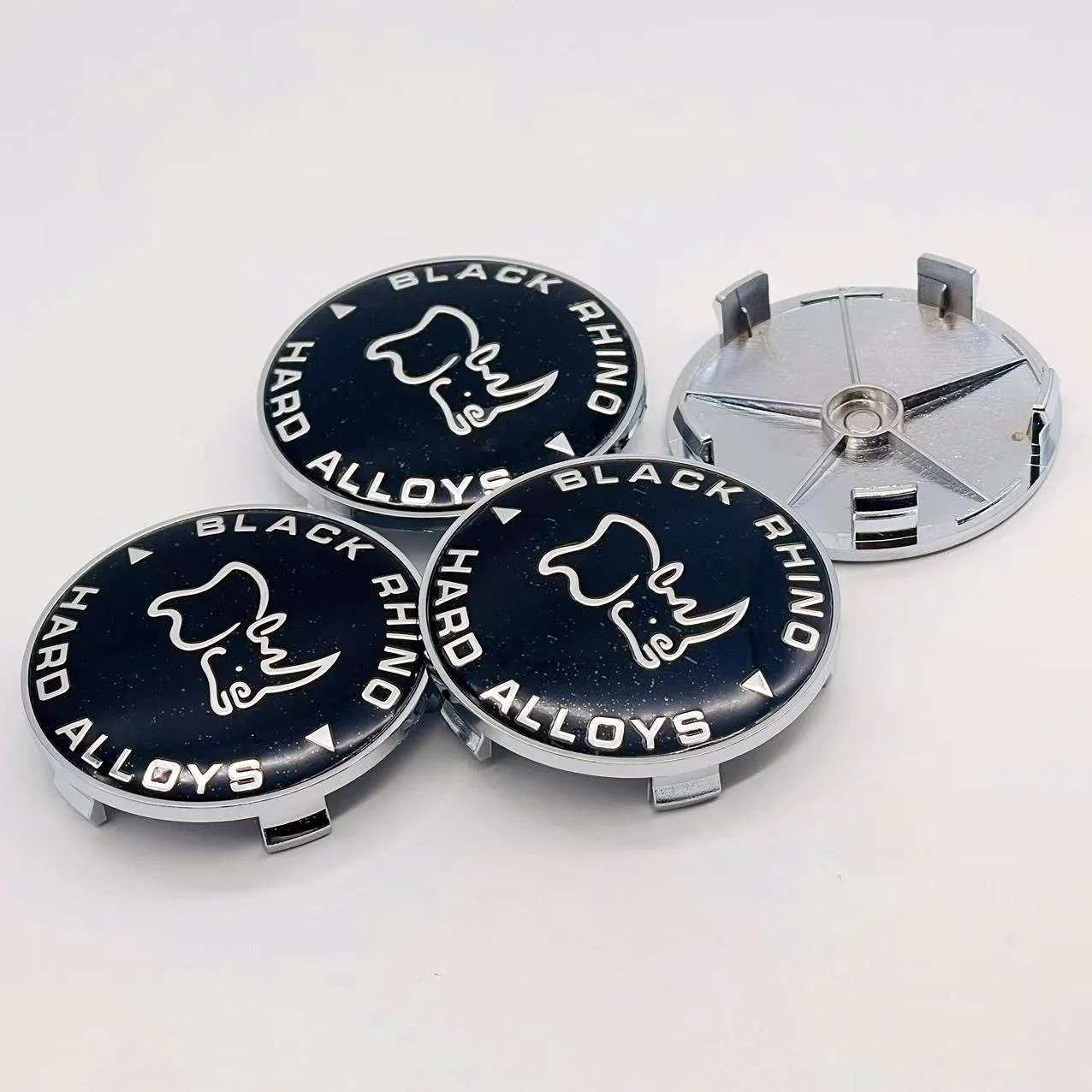 4pcs 68mm Rhinoceros Car emblem Wheel hub Center Cap Badge covers sticker Decal styling Accessories