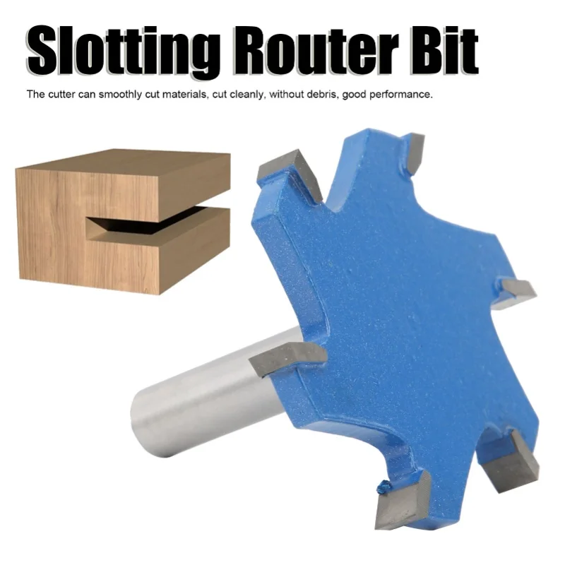 12mm Shank 6 Teeth TShaped Milling Cutter Woodworking Router Bit Tool 65 X 10mm