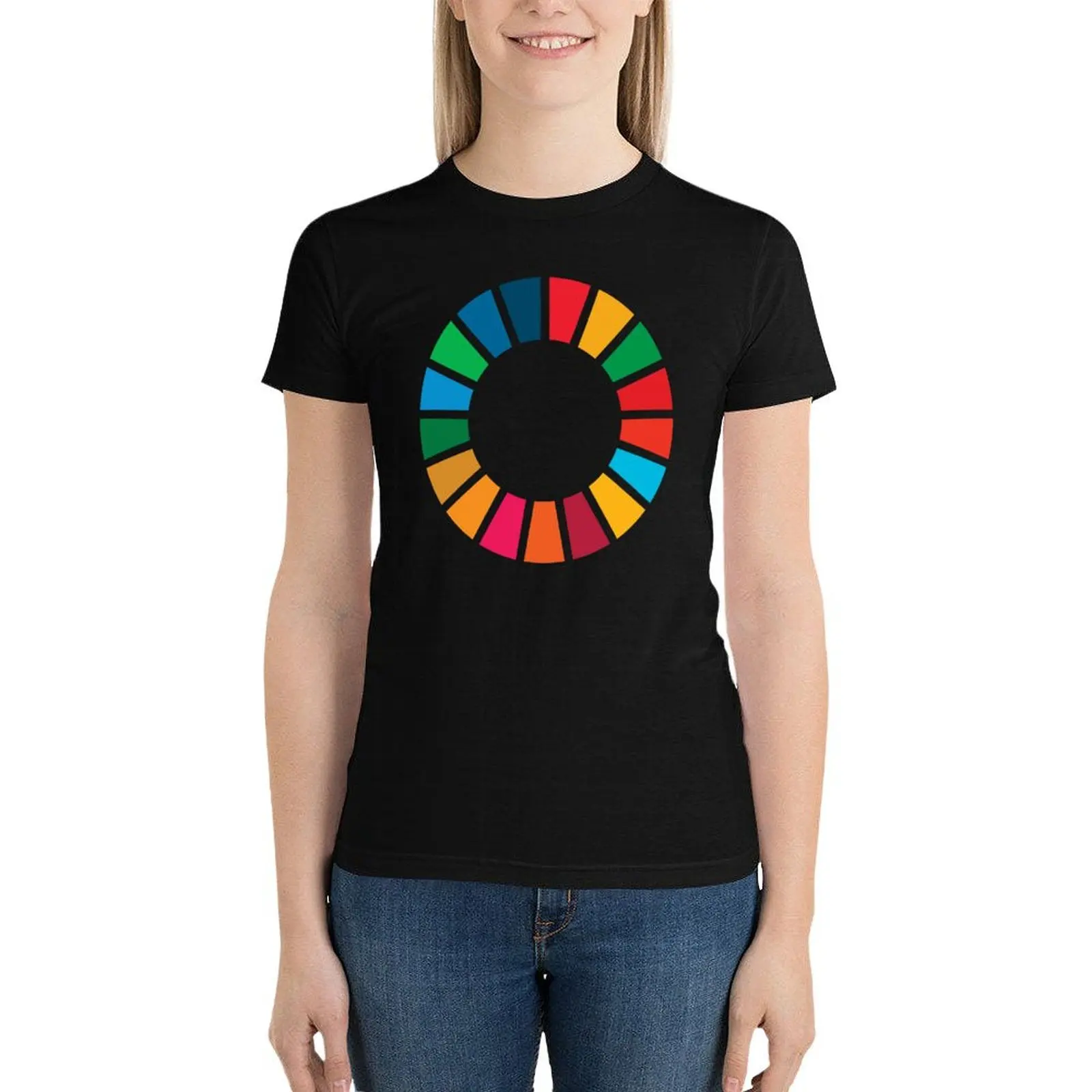 UN SDGs | UN Global Goals Logo | United Nations Sustainable Development Goals 2030 T-Shirt tops hippie clothes Woman clothing