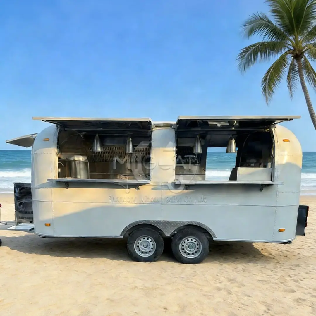 Large Capacity Dual Window Mobile Kitchen Trailer Customizable Catering Equipment Commercial Fast Food Truck