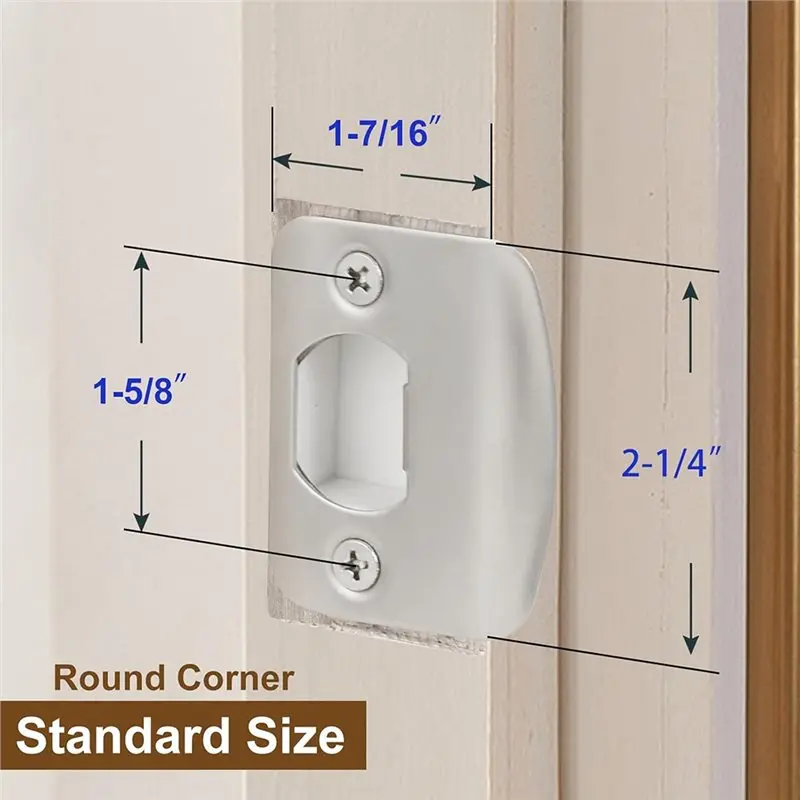 FULL-Door Latch Repair Kit Standard Door Lock Strike Plate With Spacer Shim Restorer For Doors That Won' T Latch In