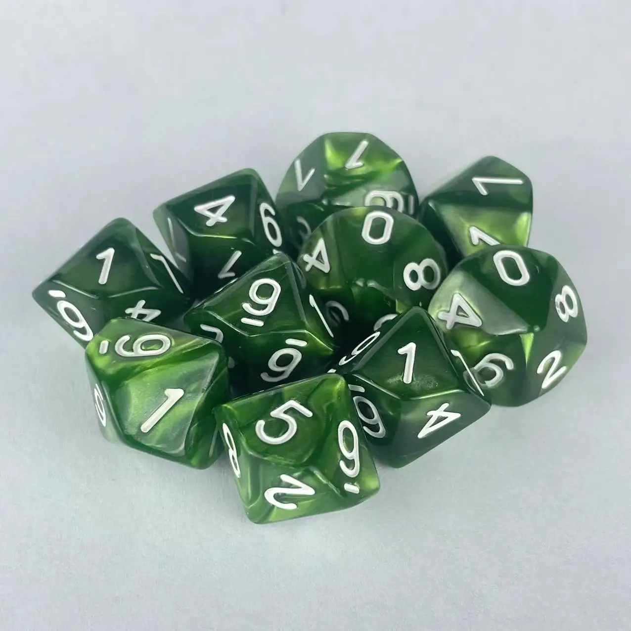 10-Sided D10 Pearlescent Dice Set - 10PCs Polyhedral RPG Dice for D&D, Tabletop Games, and Role-Playing Adventures