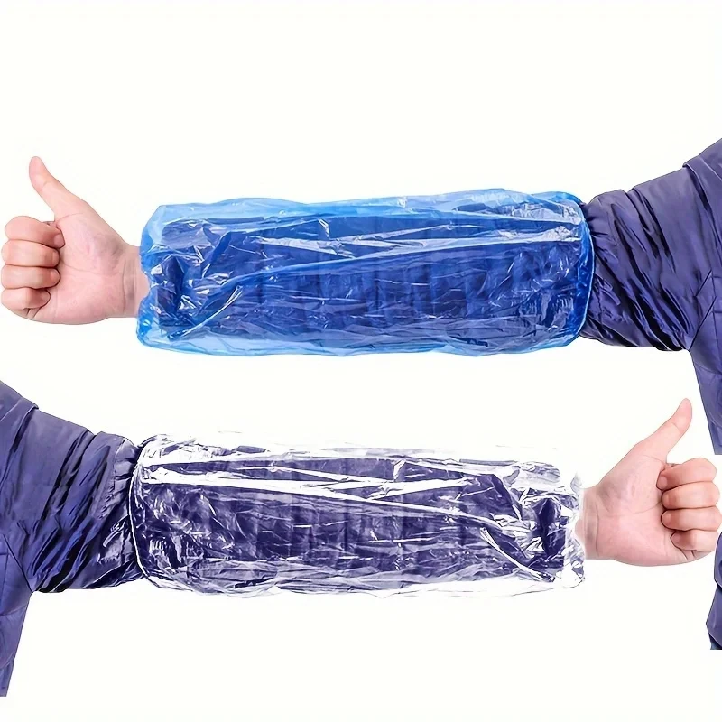 Convenient Waterproof and Oilproof Disposable PE Plastic Arm Sleeve Elastic Wrist Suitable for Kitchen Restaurant