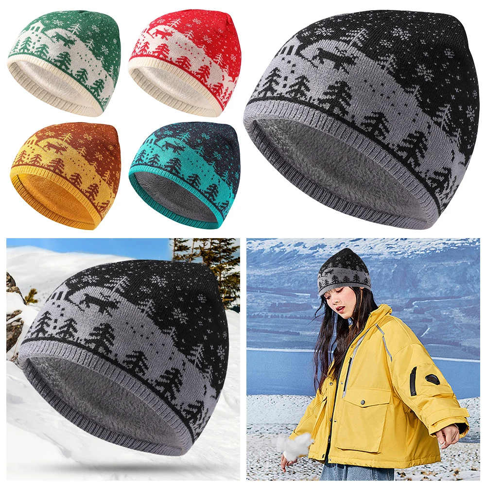 Fashion Winter Warm Chirstmas Knitted Hat Pompom Elk Knitted Beanies Valentine's Day Gift Casual Cap Men and Women