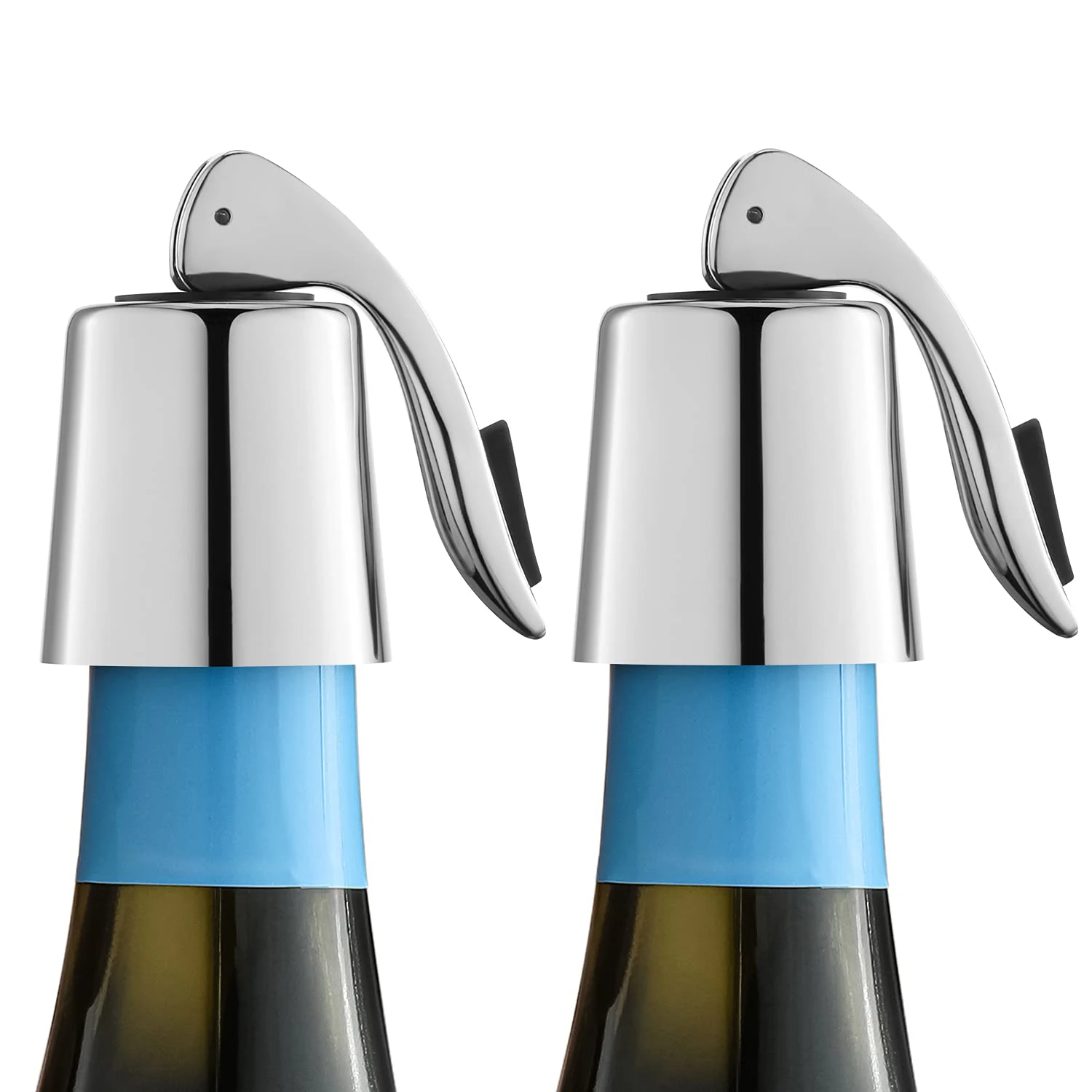 OWO 1PCS Wine Bottle Stopper Golden Silvery Black 304 Stainless Steel Champagne Sparkling Stopper Bar Tools Sealing Bottle Cap
