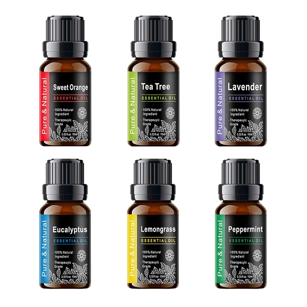 Umidificador de ar e difusor de aroma de 550ml com 7 cores claras calmantes, 6 óleos essenciais, temporizador com controle remoto, adequado para quarto