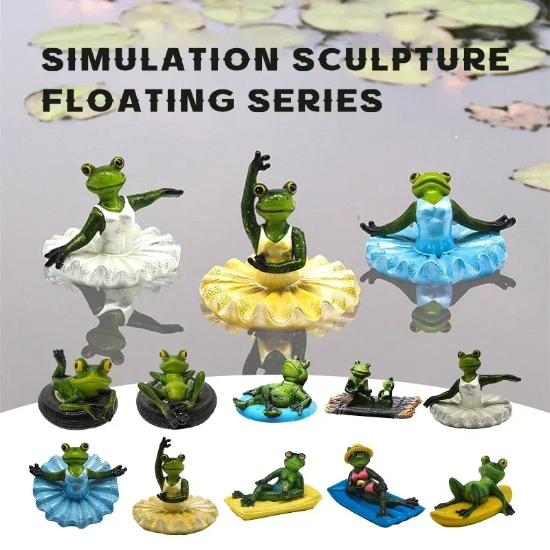 Garden water floating animal statue crafts, pond floating crocodile head, frog, outdoor swimming pool, koi pond decoration.