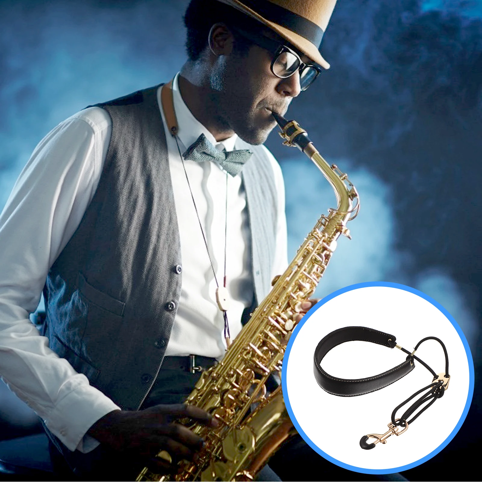 

2Pcs Saxophone Strap Comfortable Compound Cotton Neck Belt Portable Hanging Adjustable Wide Design Long Term Use High Quality