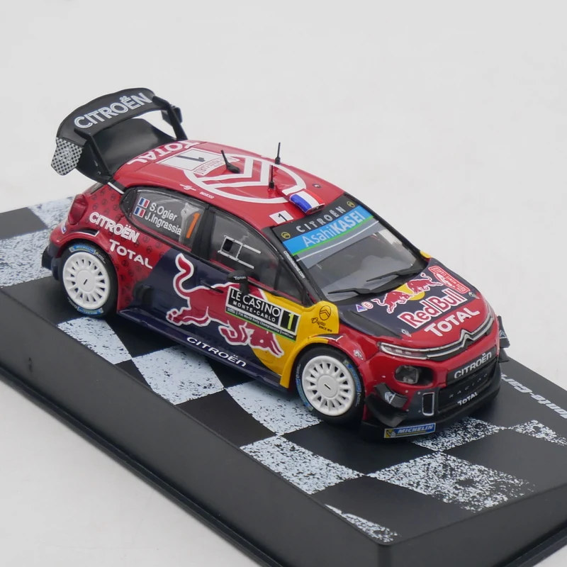 Diecast Ixo Scala 1:43 Citroen C3 WRC 2019 Citroen Rally Car Modello di auto in lega da collezione Giocattolo regalo Souvenir Display Ornamento