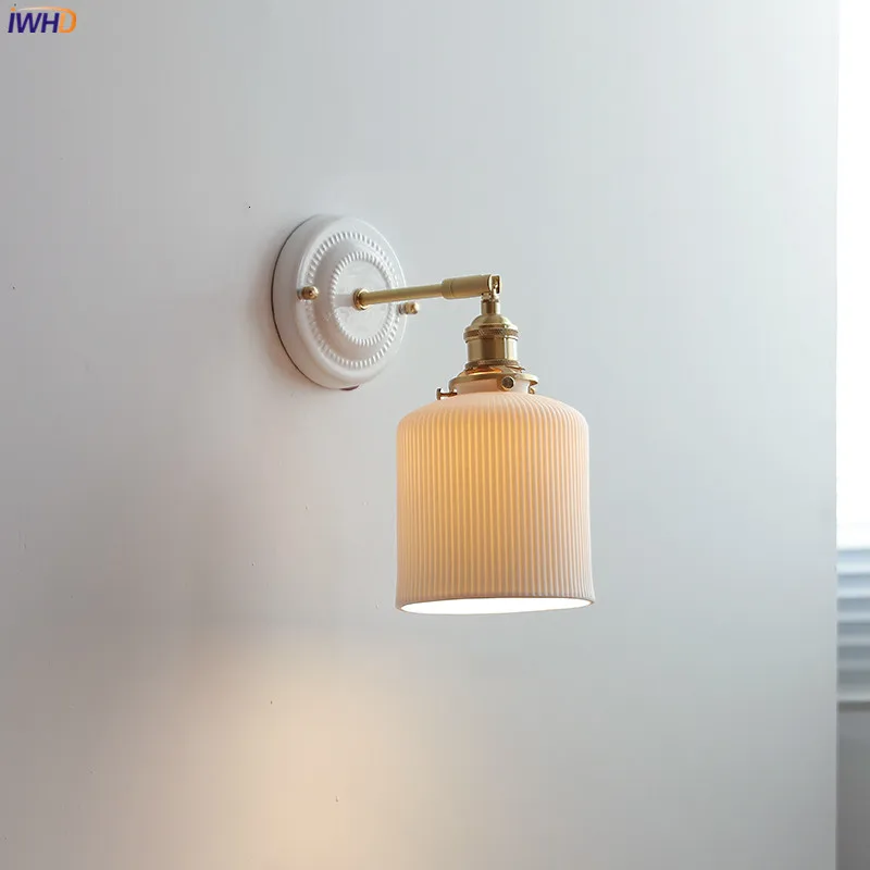 iwhd copper ceramic led wall lights nordic modern beside lamp sconce lamp decoracao interior quarto banheiro espelho 01