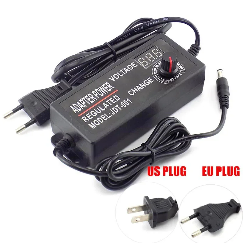 

Adapter Power Supply AC 100-220V to DC 3-12V 5A for Led Strip Light Display Screen Charger 5.5*2.5mm US EU AU PLUG Adjustable