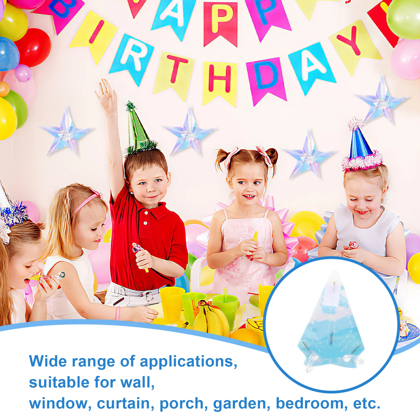 4 قطعة قلادة نجمة مسدسة ديكور معلق حلية النيون فيلم مقاوم للماء للمنزل غرفة المعيشة حديقة الشرفة مهرجان عطلة #6