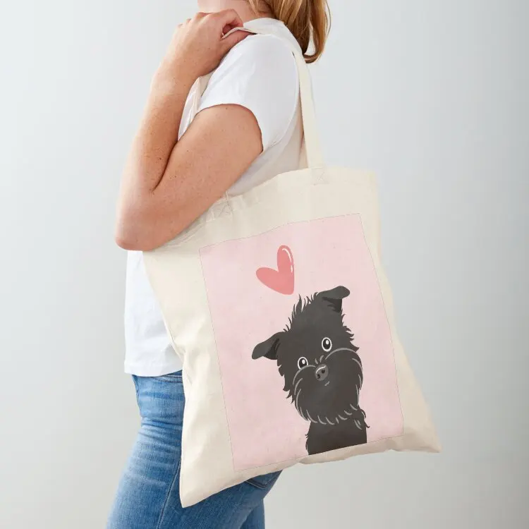 

LOVE Affenpinscher Dog Tote Bag canvas tote eco pack shopper bag women Canvas stote bag