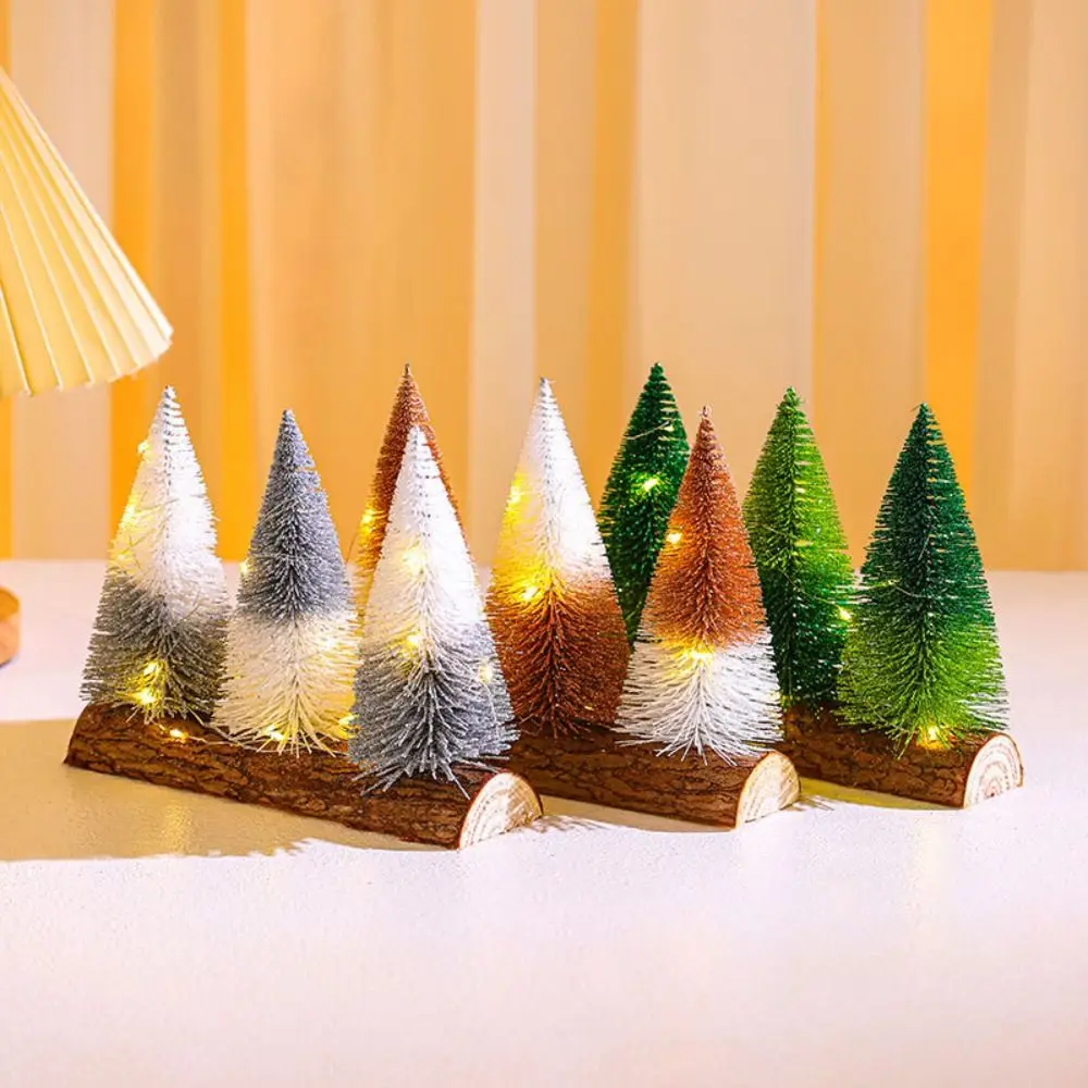 Mini Christmas Tree Ornament Creative Handmade Snow Pine Tree Artificial Double Color Micro Landscape Model Home