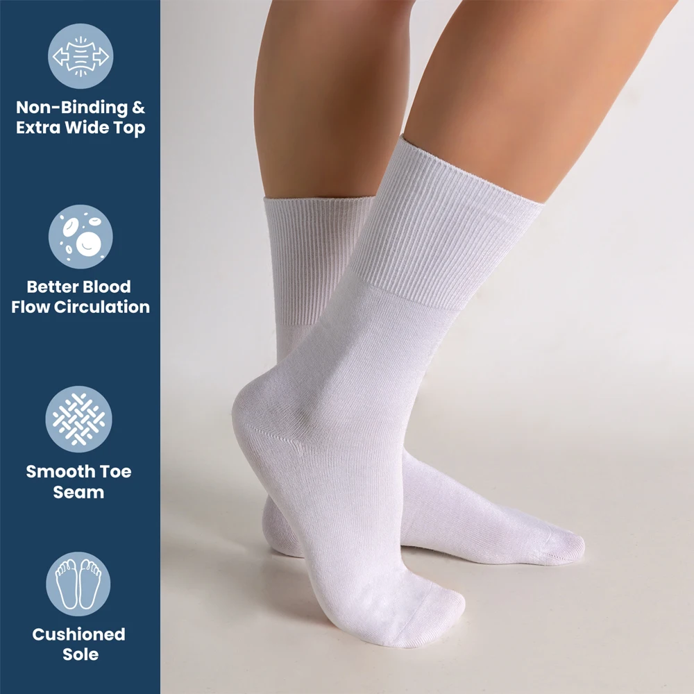 5Pairs Unisex Bamboo Rayon Socks Super Soft Black White Beige Crew Socks view 3