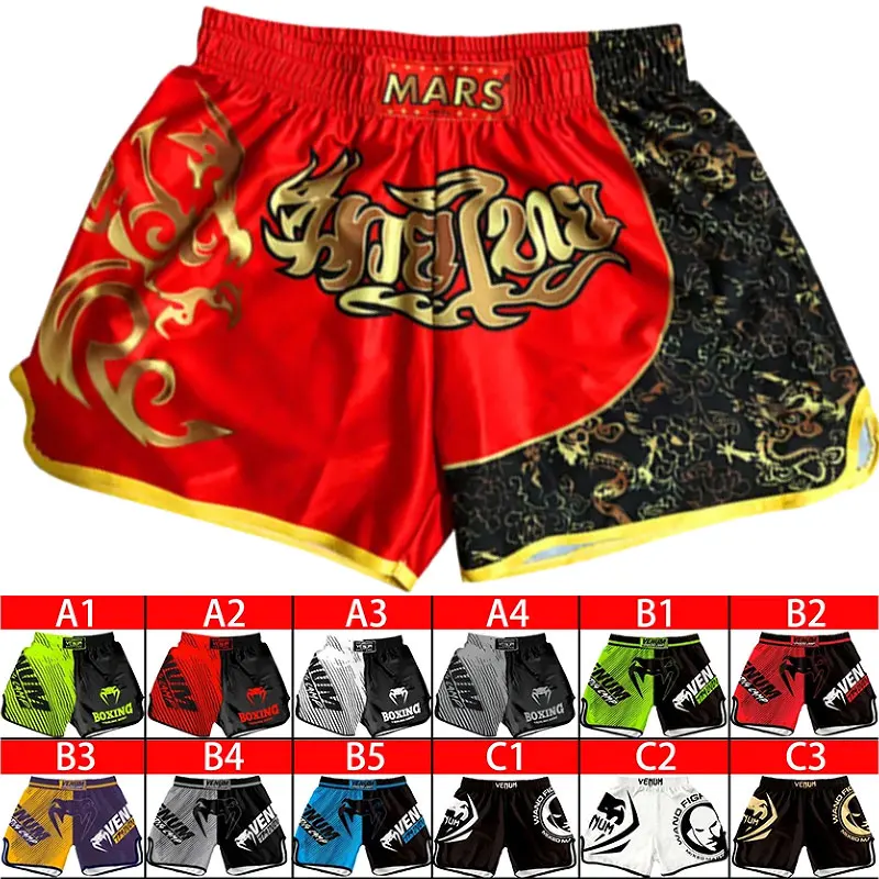 

MMA Men's Boxing Combat Shorts Fighting Training Boxing Shorts Printed Muay Thai Shorts Plus Size S-4XL