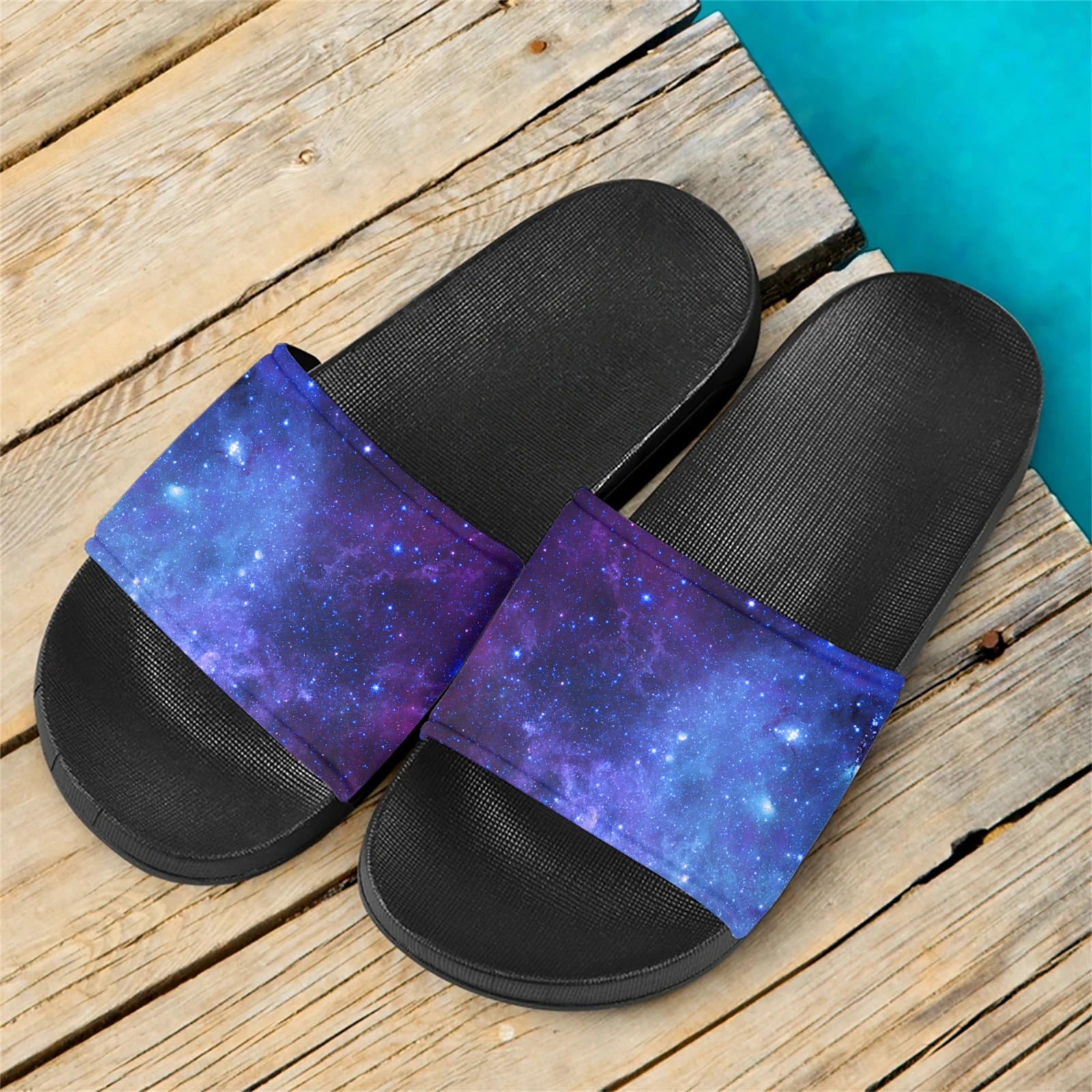 Summer Galaxy Star Print Women's Slippers Harajuku Casual Breathable Flip Flops Indoor Beach Slides for Shower Female Sandals