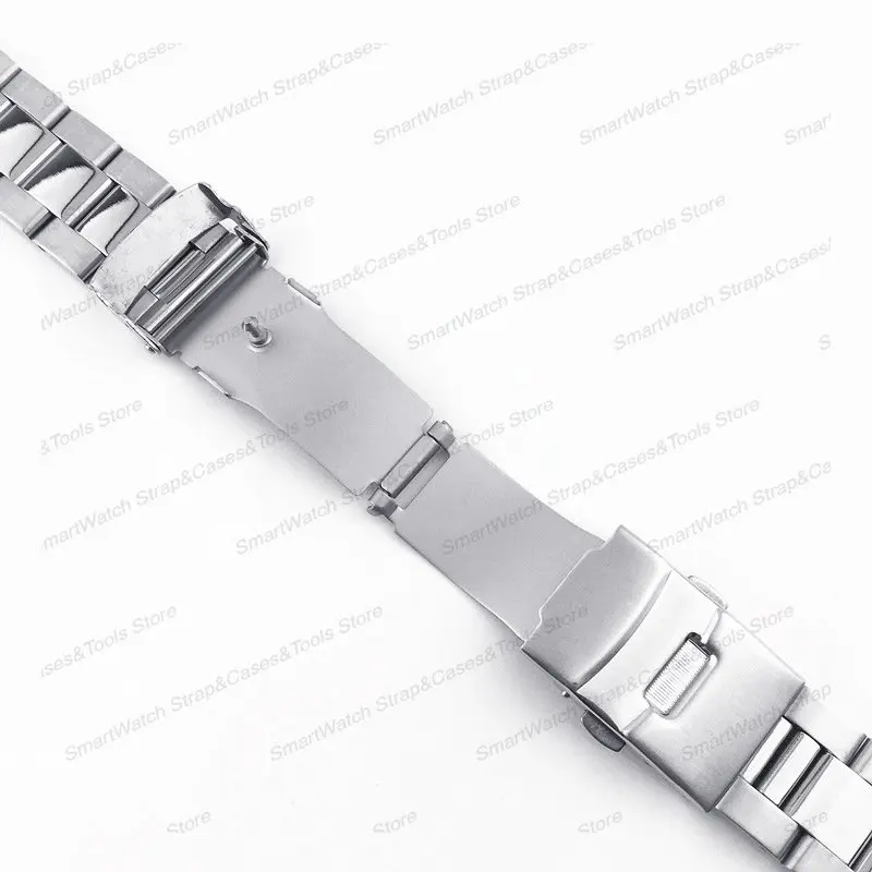 Solid Stainless Steel Strap Double Safety Fold Clasp Watch Band Diving Metal Oyster Bracelet 20 22 24 26 28mm Watch Accessories