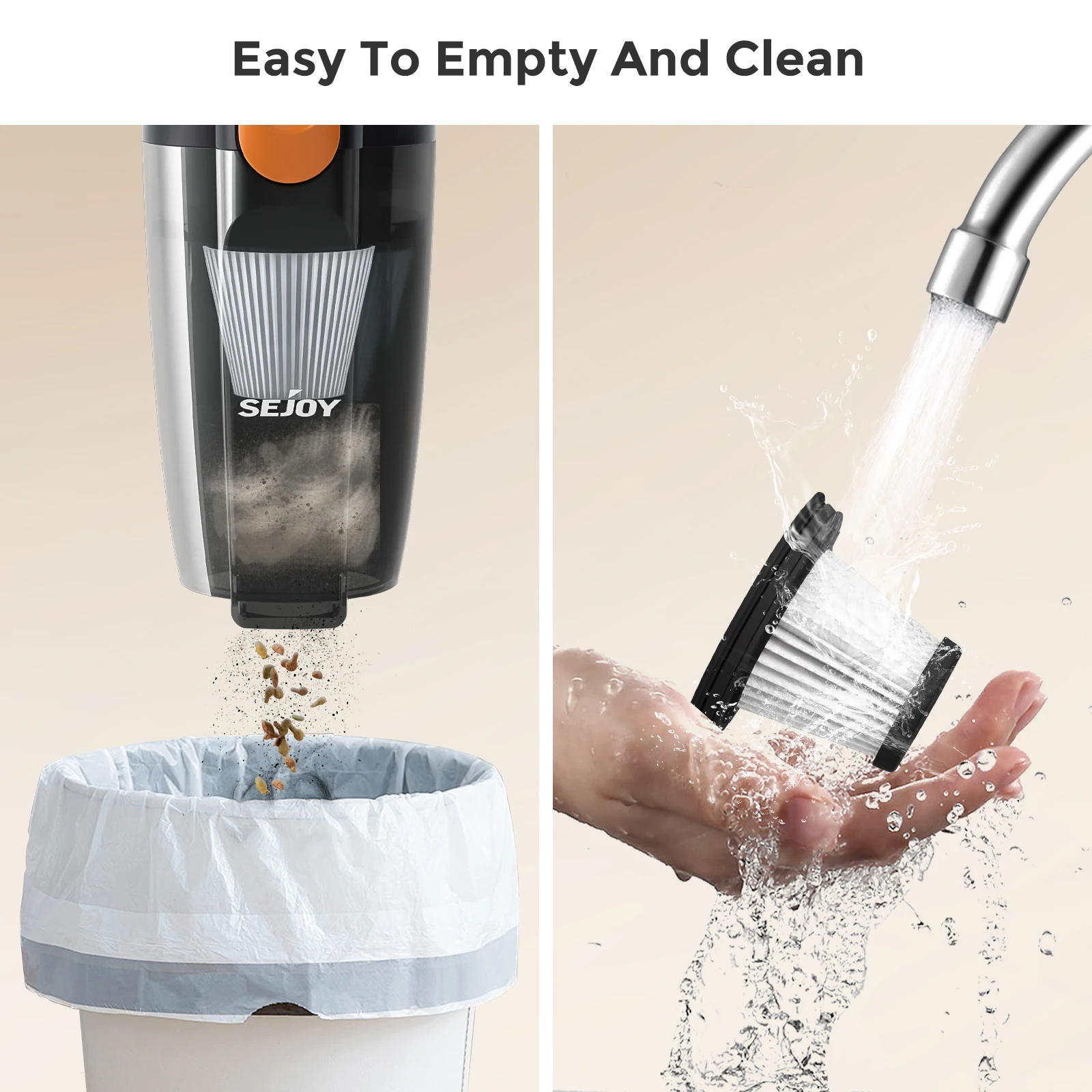 Sejoy 110/220v Corded Vacuum Cleaners 15Kpa Powerful Suction 600W Motor Stick Handheld Vacuum Cleaner for Home Pet Hair Carpet