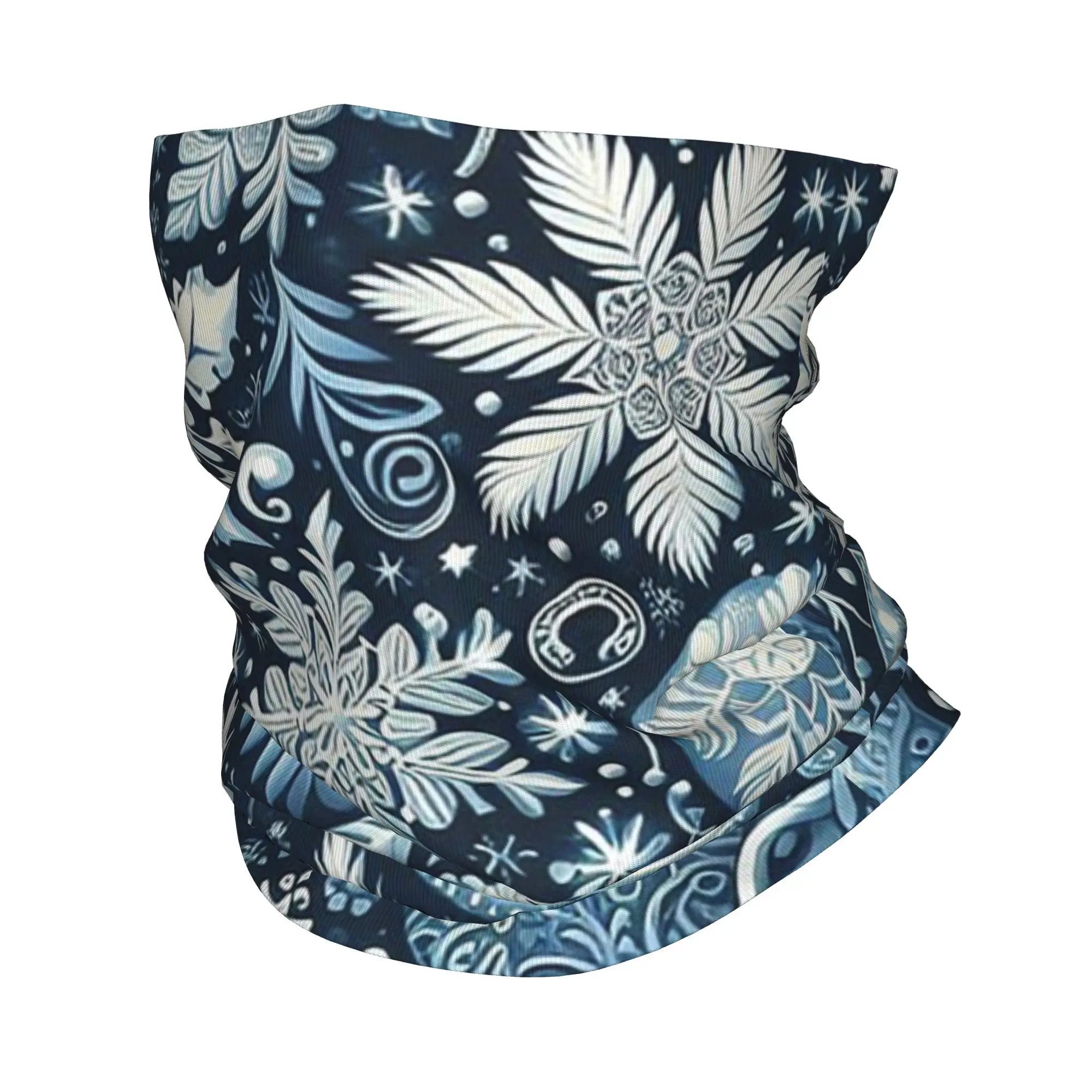 عيد الميلاد. الأزرق والأبيض باندانا الرقبة الجراب مطبوعة التفاف قناع وشاح دافئ بالاكلافا ركوب الدراجات للجنسين الكبار يندبروف