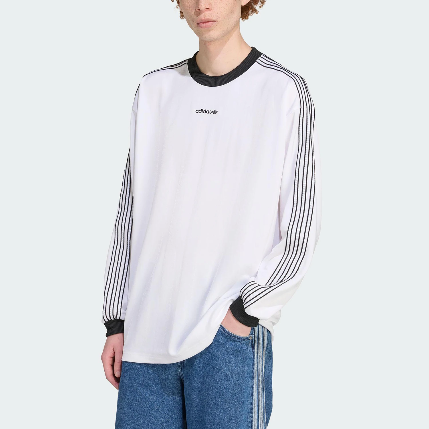 

Adidas Authentic Trefoil Men's Round Neck Durable Sports Loose Long Sleeve JX3100