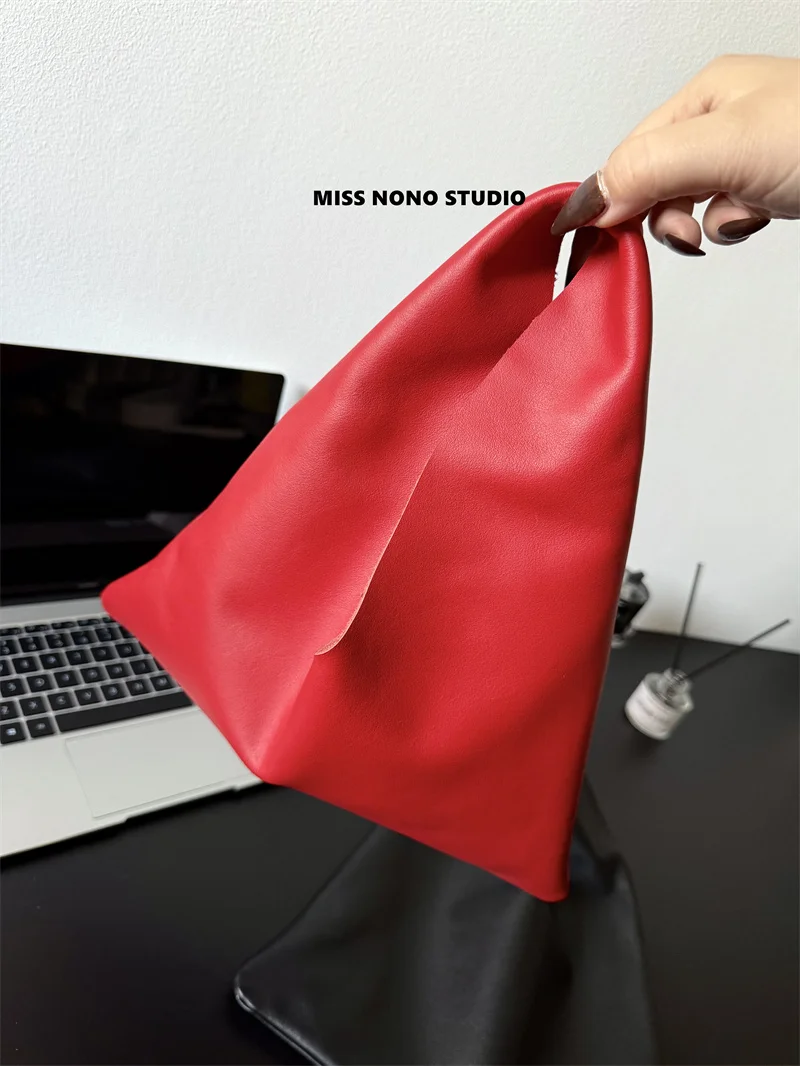 

Кожаная пригородная большая сумка, большая женская сумка Capaci, модная красная электронная сумка, сумка через плечо с мягкой ручкой