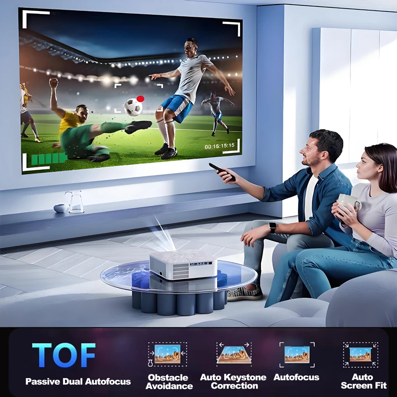 جهاز عرض محمول 4K 700 ANSI 1080P Full HD التركيز التلقائي أندرويد المسرح المنزلي واي فاي BT5.1 مشاريع الرؤية الليلية للفيلم الخارجي #3