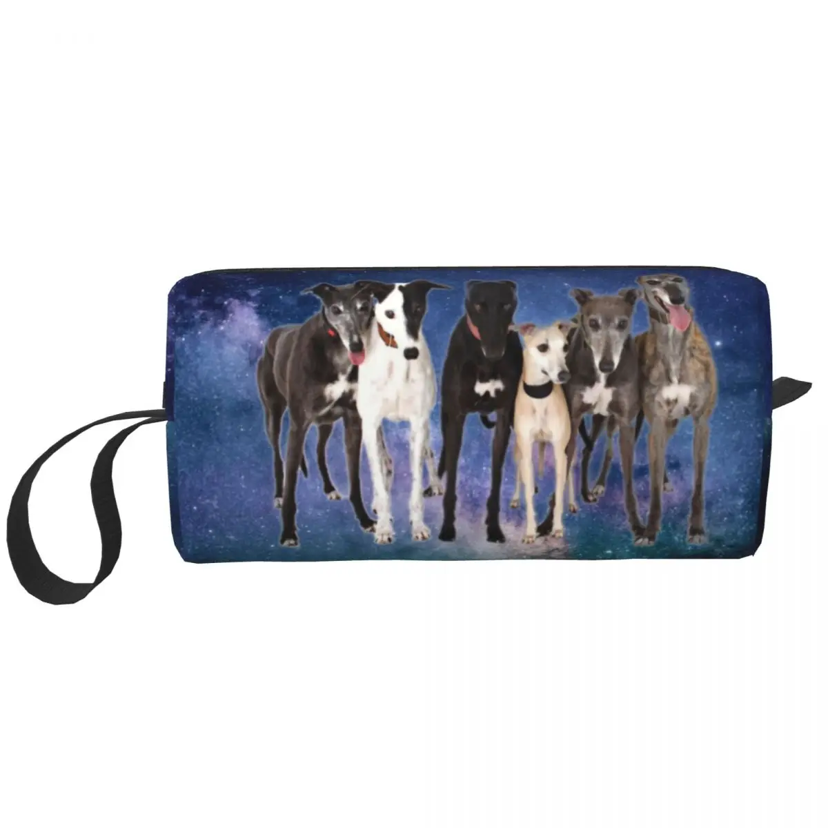 A Pack Of Greyhounds Travel Cosmetic Bag Women Whippet Sighthound Dog Makeup Toiletry Organizer Lady Beauty Storage Dopp Kit