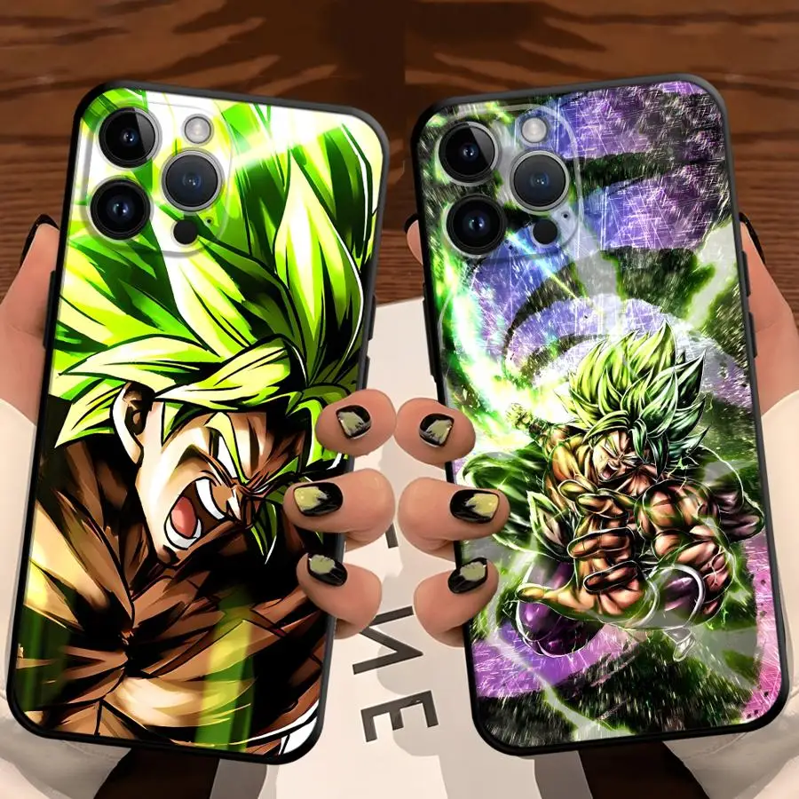 Dragon Ball Broly Art Schwarze weiche Handyhülle für iPhone 13 12 11 17 Pro Max 7 8 XS Max XR 15 16 14 Plus 17Air
